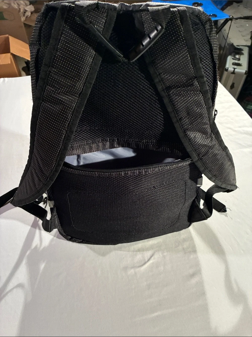 Men's Black Outdoor Daypack Backpack with Front Bungee